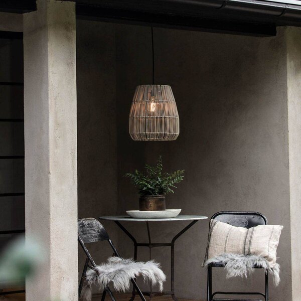 PR Home lampada a sospensione da esterno Saigon, grigio, Ø 38 cm, cavo 2,5m dimmerabile, Alluminio / Grigio / Zincato, Plastica