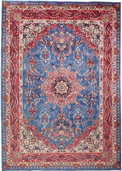 Tappeto Kashmar Persia Medaglione Blu Rosso 246x350 Cm