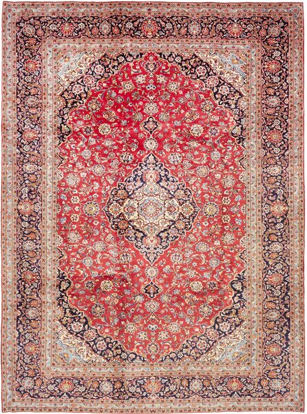 Tappeto Ardakan Persia Medaglione Rosso Blu Scuro 256x350 Cm