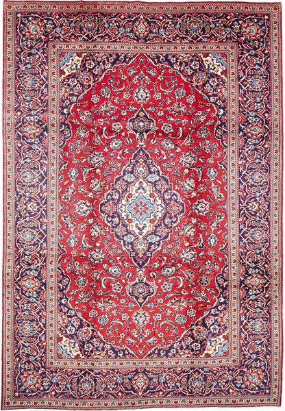 Tappeto Ardakan Persia Medaglione Rosso Rubino Blu 247x363 Cm