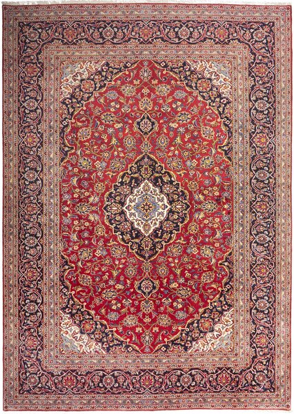 Tappeto Ardakan Persia Medaglione Rosso Blu 244x355 Cm