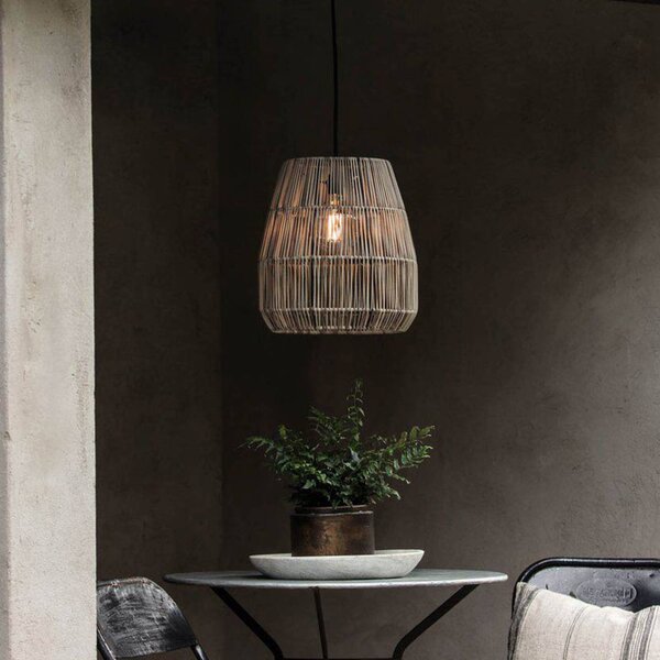PR Home lampada a sospensione da esterno Saigon, grigio, Ø 28 cm, cavo 2,5 m dimmerabile, Alluminio / Grigio / Zincato, Plastica