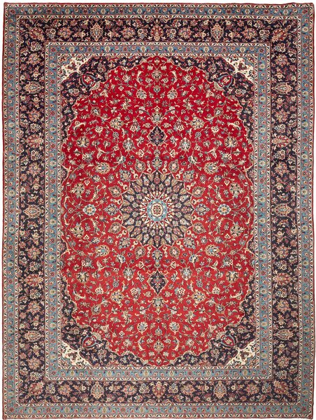 Tappeto Ardakan Persia Medaglione Rosso Blu 295x400 Cm