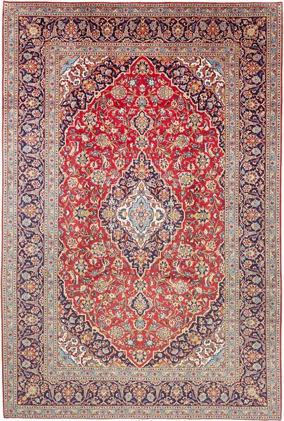 Tappeto Ardakan Persia Medaglione Rosso Blu 227x341 Cm
