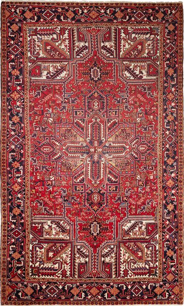 Tappeto Gorawan Persia Geometrico Rosso Blu Scuro 220x362 Cm