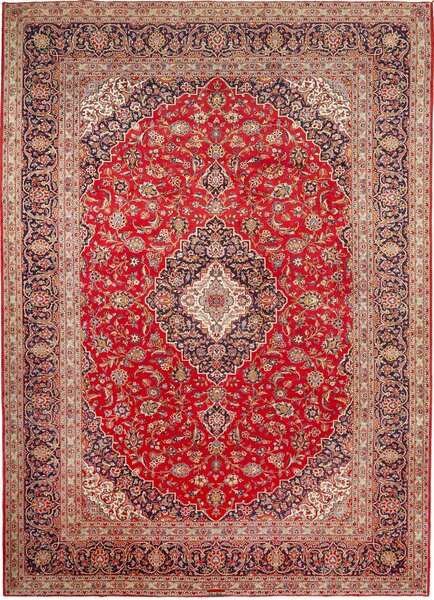 Tappeto Ardakan Persia Medaglione Rosso Blu 257x357 Cm