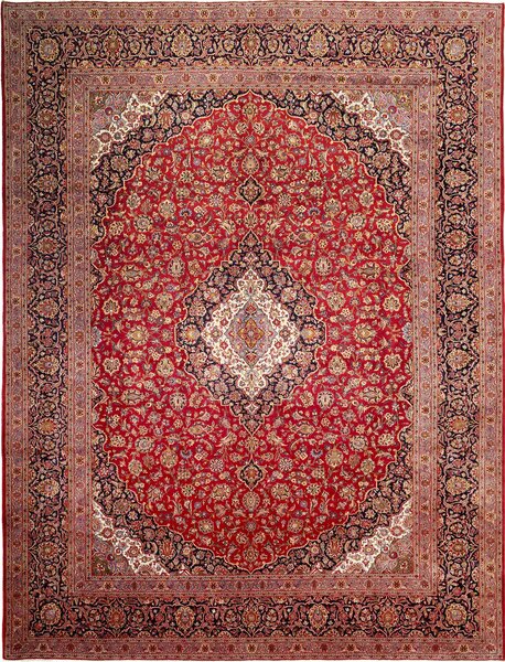 Tappeto Ardakan Persia Medaglione Rosso Blu 300x392 Cm