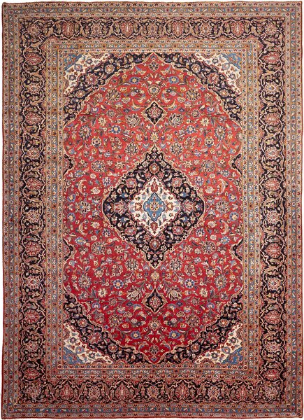 Tappeto Ardakan Persia Medaglione Rosso Blu 290x400 Cm