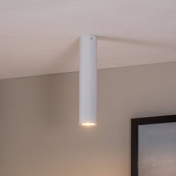 EMIBIG LIGHTING Tecno 1M, faretto da soffitto, acciaio, GU10, altezza 30 cm, bianco