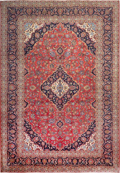 Tappeto Ardakan Persia Medaglione Rosso Blu 250x365 Cm