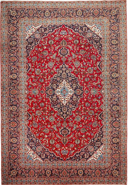 Tappeto Ardakan Persia Medaglione Rosso Blu 243x363 Cm