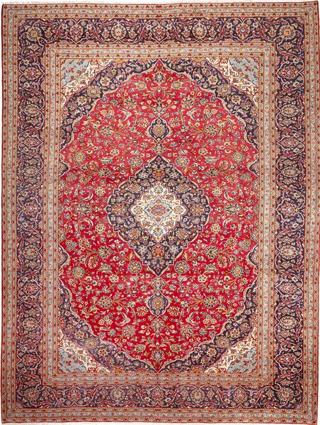 Tappeto Ardakan Persia Medaglione Rosso Blu 314x392 Cm