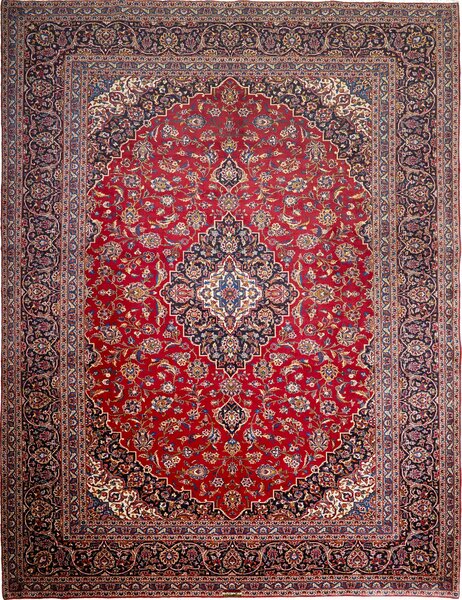 Tappeto Ardakan Persia Medaglione Rosso Blu 293x385 Cm