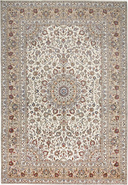Tappeto Kashan Persia Medaglione Crema Beige 240x348 Cm