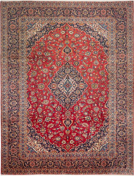 Tappeto Ardakan Persia Medaglione Rosso Blu 297x395 Cm