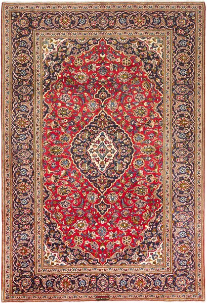 Tappeto Ardakan Persia Medaglione Rosso Blu 205x304 Cm