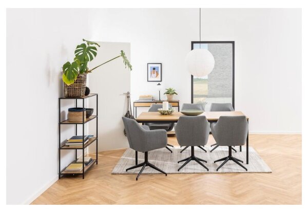 Libreria nera-color legno naturale effetto rovere 77x114 cm Seaford - Actona
