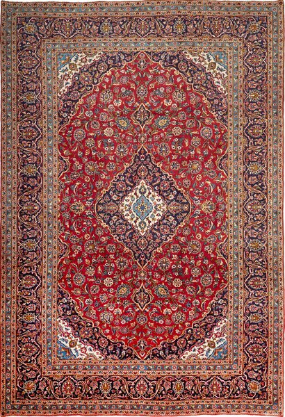 Tappeto Ardakan Persia Medaglione Rosso Blu 250x370 Cm