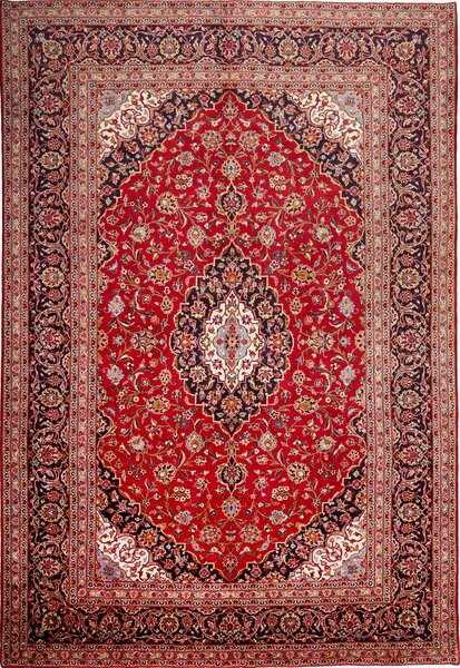 Tappeto Ardakan Persia Medaglione Rosso Blu 245x355 Cm
