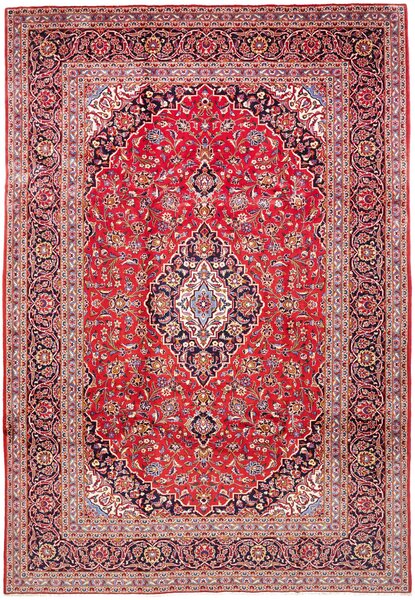 Tappeto Ardakan Persia Medaglione Rosso Blu 245x354 Cm