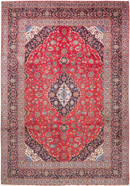 Tappeto Ardakan Persia Medaglione Rosso Blu Scuro 283x413 Cm