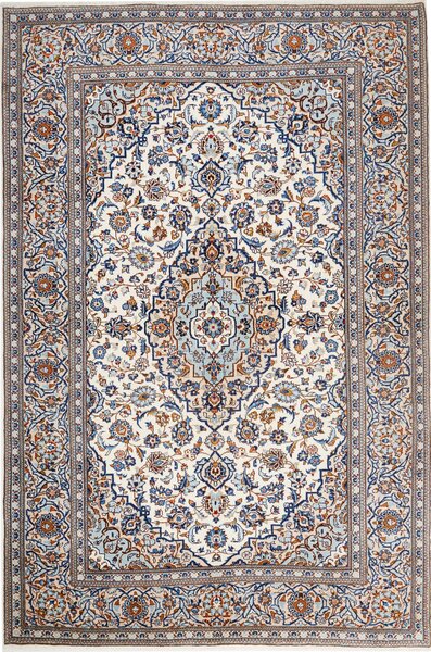 Tappeto Kashan Persia Medaglione Avorio Blu 200x303 Cm