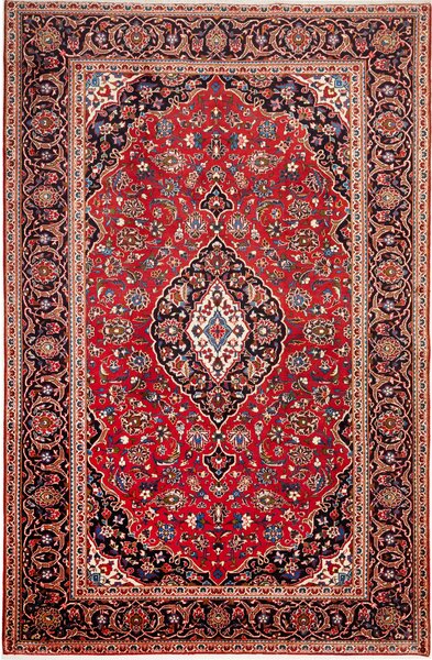 Tappeto Ardakan Persia Medaglione Rosso Blu Notte 198x303 Cm