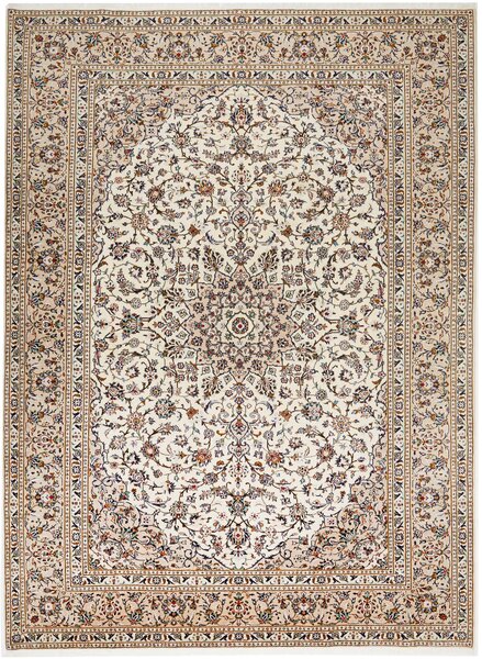 Tappeto Kashan Persia Medaglione Crema Blu 246x335 Cm
