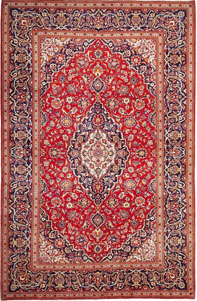Tappeto Ardakan Persia Medaglione Rosso Blu 202x310 Cm