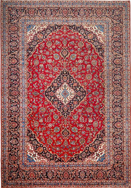 Tappeto Ardakan Persia Medaglione Rosso Blu 247x354 Cm
