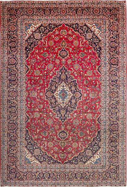 Tappeto Ardakan Persia Medaglione Rosso Blu Scuro 244x360 Cm