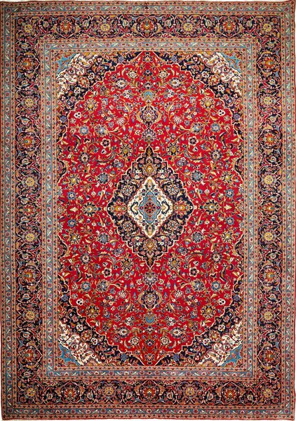 Tappeto Ardakan Persia Medaglione Rosso Blu 300x423 Cm