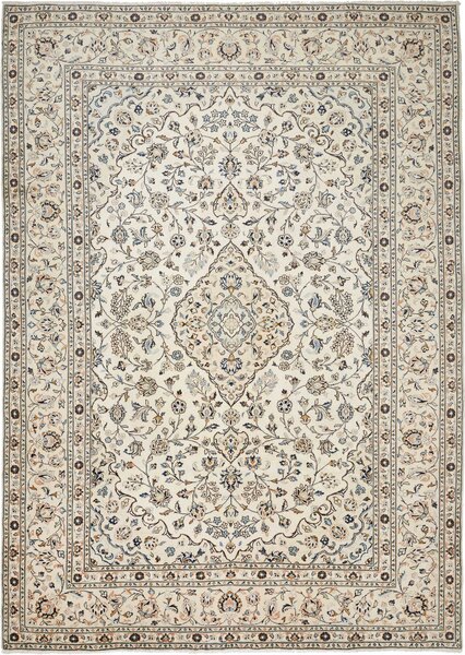 Tappeto Kashan Persia Medaglione Avorio Azzurro 248x352 Cm