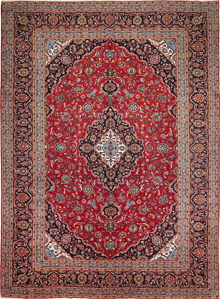 Tappeto Ardakan Persia Medaglione Rosso Blu 293x402 Cm