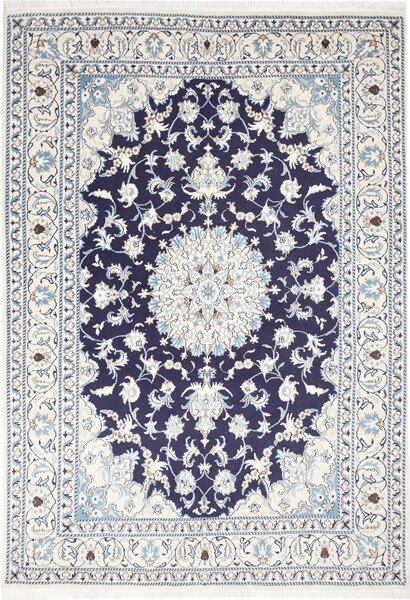 Tappeto Nain Kashmar Persia Medaglione Blu Crema 172x250 Cm