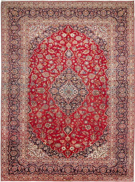 Tappeto Ardakan Persia Medaglione Rosso Blu 252x348 Cm