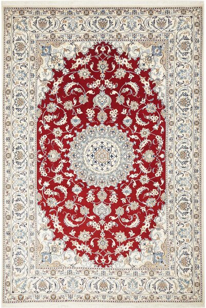 Tappeto Nain Kashmar Persia Medaglione Rosso Crema 200x300 Cm