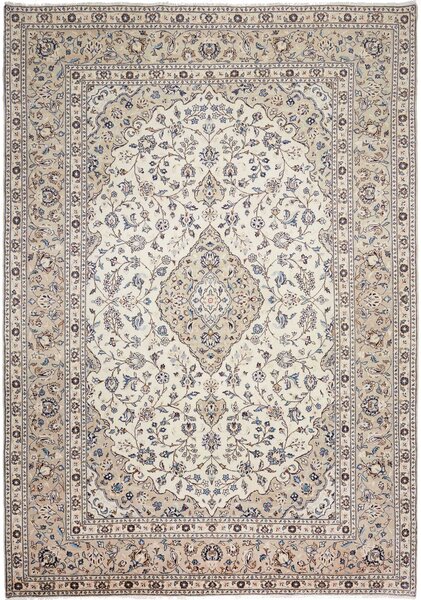 Tappeto Kashan Persia Medaglione Avorio Beige 243x345 Cm