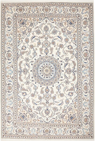Tappeto Nain Kashmar Persia Medaglione Avorio Blu 200x300 Cm