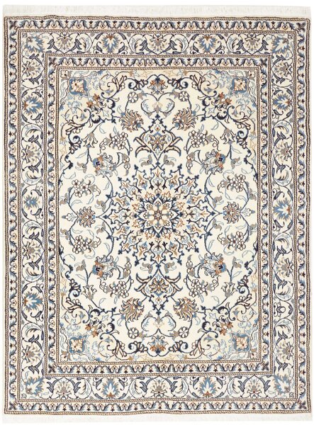 Tappeto Nain Kashmar Persia Medaglione Crema Blu 152x198 Cm