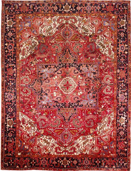 Tappeto Gorawan Persia Geometrico Rosso Blu 260x345 Cm