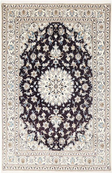 Tappeto Nain Kashmar Persia Medaglione Blu Notte Crema 168x256 Cm