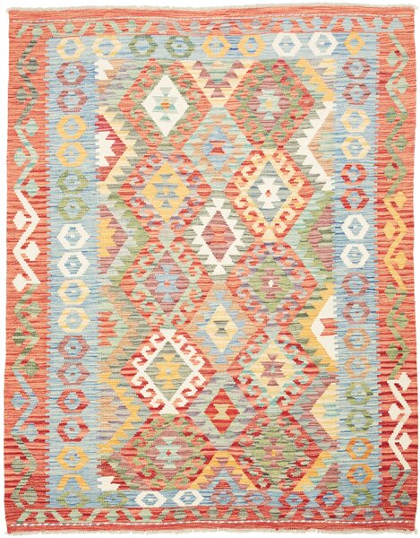 Tappeto Kilim Afghanistan Geometrico Multicolore Azzurro 158x198 Cm