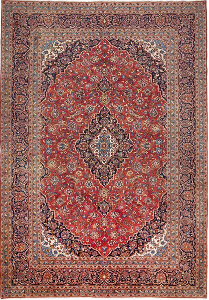 Tappeto Ardakan Persia Medaglione Rosso Blu 250x358 Cm