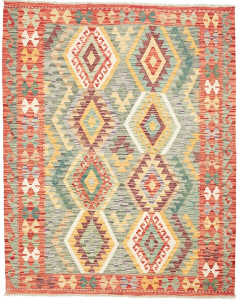 Tappeto Kilim Afghanistan Geometrico Multicolore Caldo 158x198 Cm