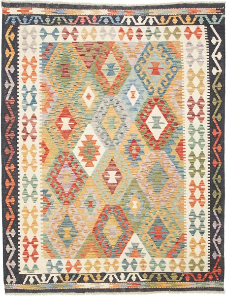 Tappeto Kilim Afghanistan Astratto Multicolore Vivace 159x201 Cm