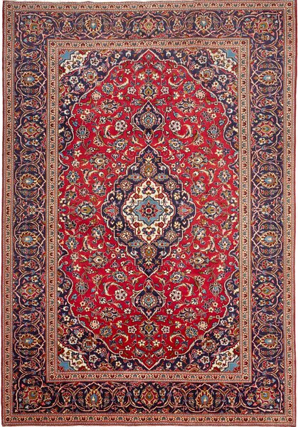 Tappeto Ardakan Persia Medaglione Rosso Blu 242x353 Cm