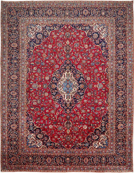 Tappeto Ardakan Persia Medaglione Rosso Blu 300x398 Cm