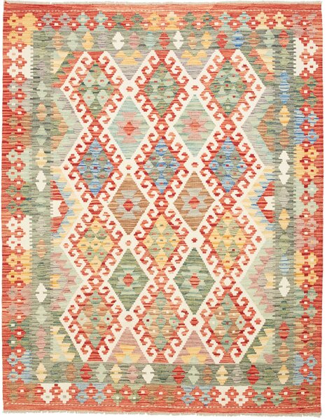 Tappeto Kilim Afghanistan Geometrico Multicolore Vibrante 157x200 Cm