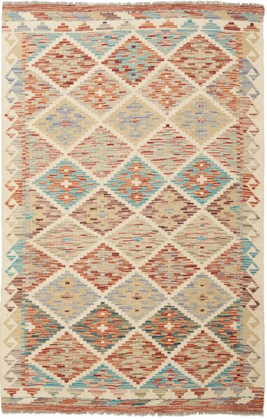 Tappeto Kilim Afghanistan Geometrico Beige Terracotta 101x153 Cm